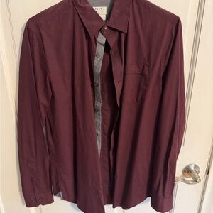 DKNY Burgundy Button-Up Shirt